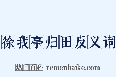 徐我亭归田反义词是什么意思的图片